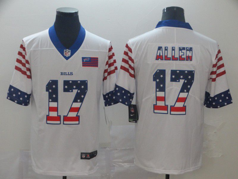 Men Buffalo Bills #17 Allen White Retro USA Flag Nike NFL Jerseys->baltimore ravens->NFL Jersey